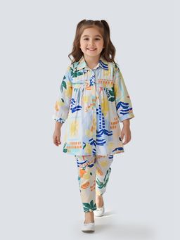 Bella Moda - Multi-Color Printed Regular Tunic with Pant