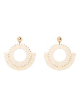 Forever New - Zoe Cream Woven Drop Earrings