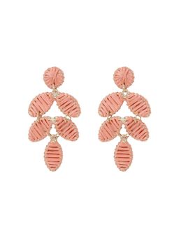 Forever New - Abigail Long Peach Petal Weave Drop Earrings