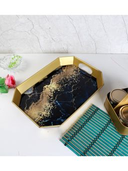 Amaya Decors - Rectangular Blue Meena Tray