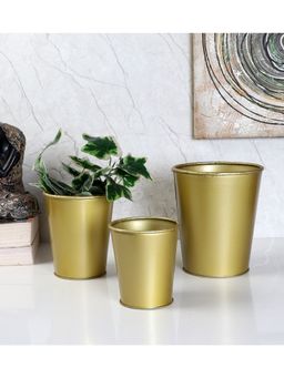 Amaya Decors - Gold Glass Shape Planters