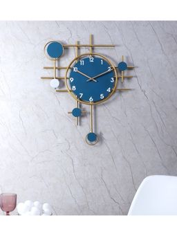 Amaya Decors - Blue & Gold Double Pendulum Clock
