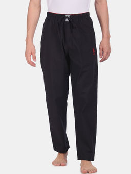 U.S. POLO ASSN. - Men Black I690 Comfort Fit Solid Cotton Lounge Pants Black
