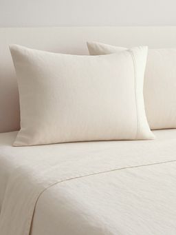 Haus & Kinder - 100% Organic 300 Tc Cotton Percale King Flat Bedsheet, Vanilla Dawn