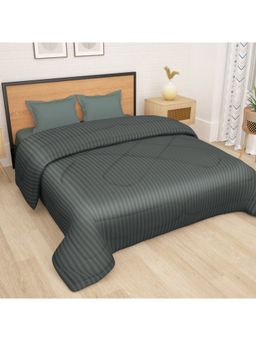 Story@Home - Dark Grey Microfiber 180 Gsm Fusion Reversible Double Comforter Queen