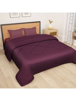 Story@Home - Maroon Microfiber 180 Gsm Fusion Reversible Double Comforter Queen