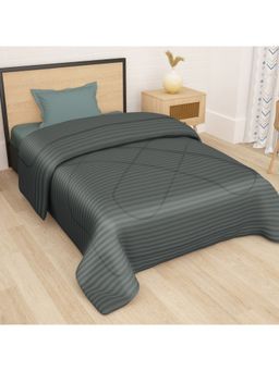 Story@Home - Dark Grey Microfiber 180 Gsm Fusion Reversible Single Comforter