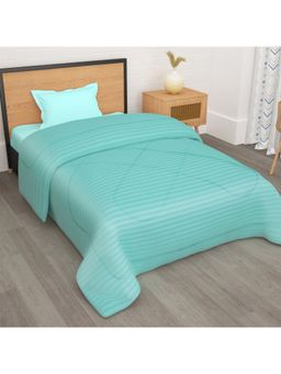 Story@Home - Cyan Blue Microfiber 180 Gsm Fusion Reversible Single Comforter