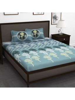 Story@Home - 260 TC Multicolor Abstract Cotton King Size Bedsheet with 2 Pillow Covers