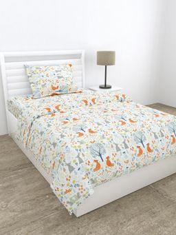 Haus & Kinder - Percale 210 Tc Single Flat Bedsheet, Cottage Core, Multi-color