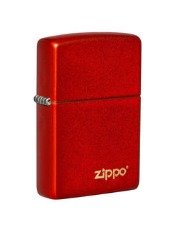 Zippo - Classic Metallic Red Logo Windproof Pocket Lighter