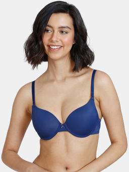Zivame - Beautiful Basics Push-Up Wired Medium Coverage T-shirt Bra - Blue Depth