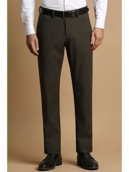 Allen Solly - Men Olive Regular Fit Solid Formal Trouser