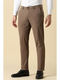 Allen Solly - Men Brown Slim Fit Solid Formal Trouser