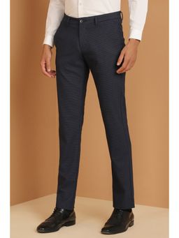 Allen Solly - Men Navy Slim Fit Check Formal Trouser