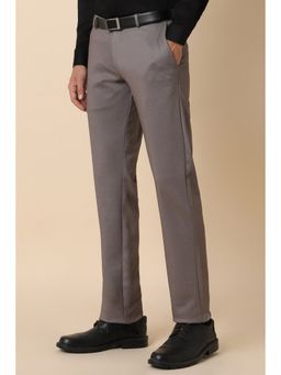Allen Solly - Men Grey Slim Fit Solid Formal Trouser