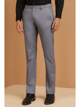 Allen Solly - Men Grey Slim Fit Textured Formal Trouser