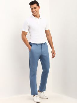 Allen Solly - Men Blue Regular Fit Solid Casual Trouser