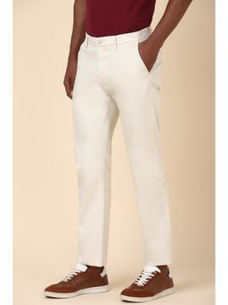 Allen Solly - Men Cream Regular Fit Solid Casual Trouser