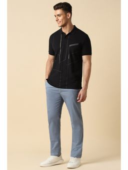 Allen Solly - Men Blue Slim Fit Solid Casual Trouser