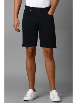 Louis Philippe - Men Black Solid Slim Fit Shorts