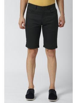 Peter England - Men Green Stripe Regular Fit Casual Shorts