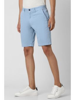 Peter England - Men Blue Solid Regular Fit Casual Shorts