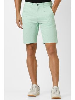 Peter England - Men Green Print Regular Fit Casual Shorts