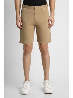 Peter England - Men Brown Solid Regular Fit Casual Shorts