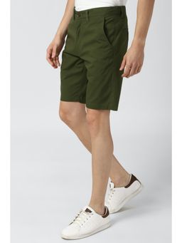 Peter England - Men Green Solid Regular Fit Casual Shorts
