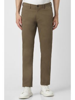 Peter England - Men Brown Solid Slim Fit Trouser