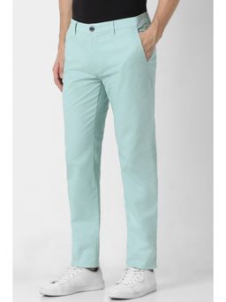 Peter England - Men Blue Check Super Slim Fit Casual Trouser
