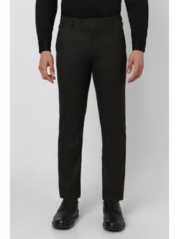 Peter England - Men Black Check Slim Fit Formal Trouser