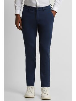 Peter England - Men Navy Solid Super Slim Fit Formal Trouser