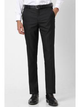 Van Heusen - Men Black Textured Skinny Fit Trouser