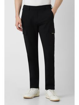 Van Heusen - Men Black Solid Slim Fit Trouser