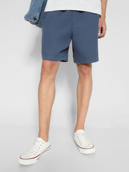 American Eagle - Men Blue 7 Inches Linen-Blend Lived-In Trekker Short