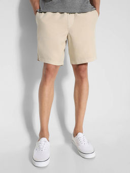American Eagle - Men Beige 7 Inches Linen-Blend Lived-In Trekker Short