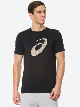 ASICS - M Seasonal Print Ss Black Men Gym & Training T-shirts