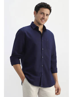 Allen Solly - Men Navy Regular Fit Solid Full Sleeves Shirt