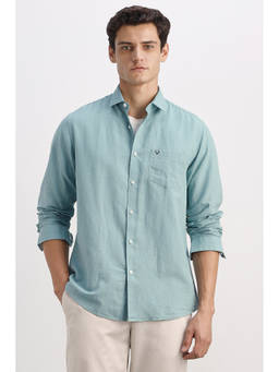 Allen Solly - Men Blue Regular Fit Solid Full Sleeves Shirt