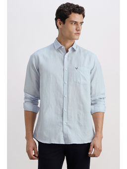 Allen Solly - Men Light Blue Regular Fit Solid Full Sleeves Shirt