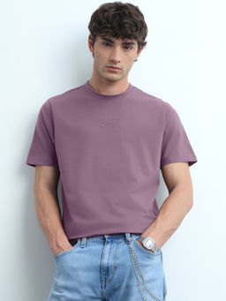 Flying Machine - Men Purple Solid Regular Fit T-Shirt