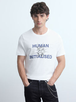 Flying Machine - Men White Graphic Printed Regular Fit T-Shirt