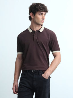 Flying Machine - Men Purple Solid Regular Fit Polo Shirt