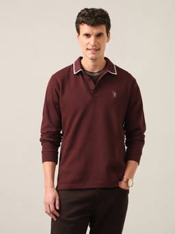 U.S. Polo Assn. Denim Co. - Men Brown Solid Slim Fit Polo Shirt