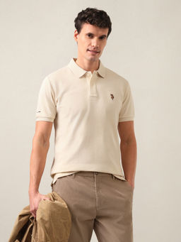 U.S. Polo Assn. Denim Co. - Men White Solid Slim Fit Polo Shirt