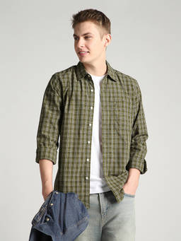 American Eagle - Men Olive Slim Fit Everyday Button-Up Shirt