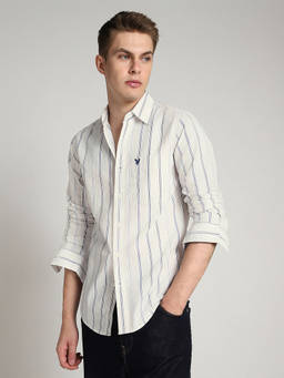 American Eagle - Men White Slim Fit Poplin Button-Up Shirt