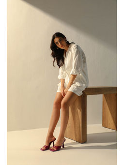 COSSET CLOTHING - White Vanilla Linen Blend Oversized Co-Ord Set